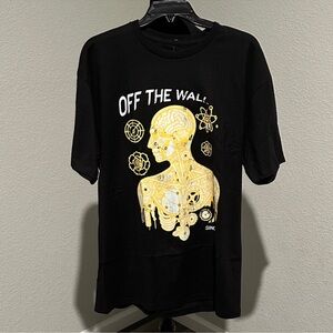 NWT Men's Vans Black Tee with Yellow Atomic Design